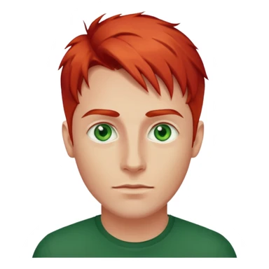 hombre de 30 anos con el pelo pelirrojo y ojos verdes sticker
