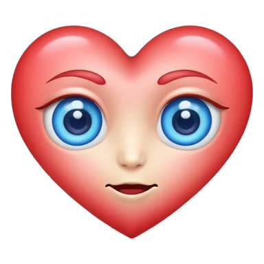 Heart blue with eyes love  sticker