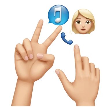 Fais-moi demain coller les unes à côté des autres. La première main gauche le pouce, l’index, majeur sont levé alors que l’annulaire et auriculaire sont repliés. Reproduit la même chose pour la main droite. sticker