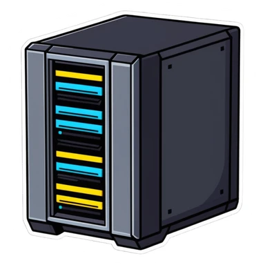 supercomputer node, cartoonish sticker style sticker