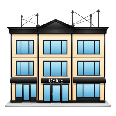 three beauty salon buildings connected by lines sticker