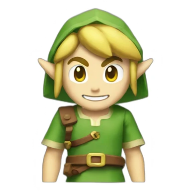 Link from the legend of zelda smiling  sticker