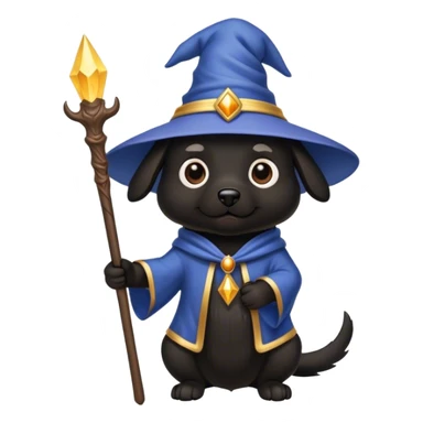 black dog Wizard sticker