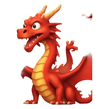 Red Dragon breathing fire sticker