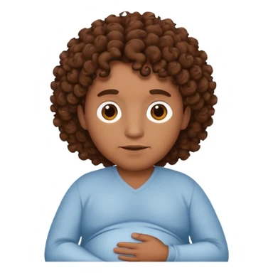 A pregnant Argentinian man with brown curly hair sticker