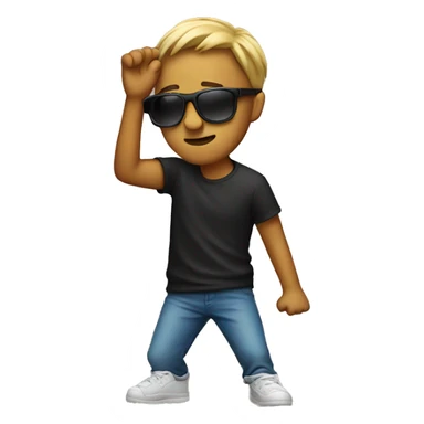Person dabbing while wearing sunglasses  sticker