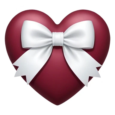 burgundy  heart white black bow sticker