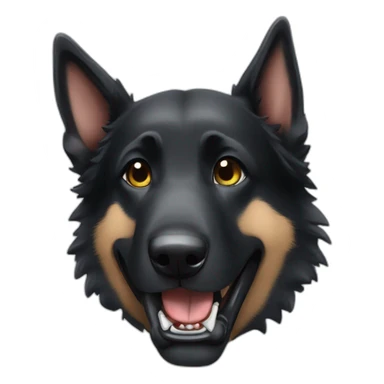 Black German Shepherd playing American football sticker