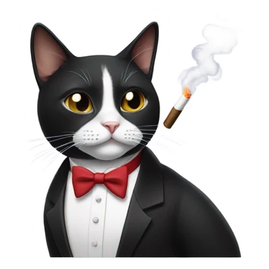 Tuxedo cat smoking a cigar sticker