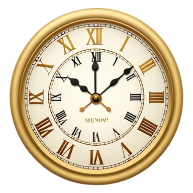 clock where all the numbers say Now! sticker