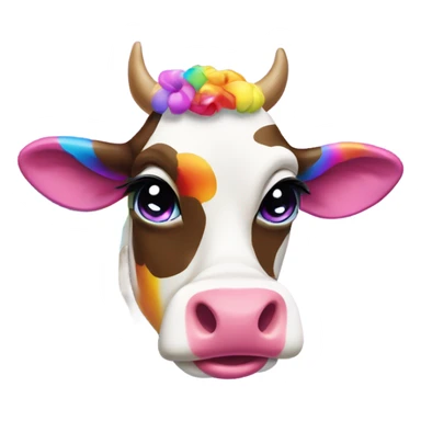 Lisa frank cow with rainbow spots sticker