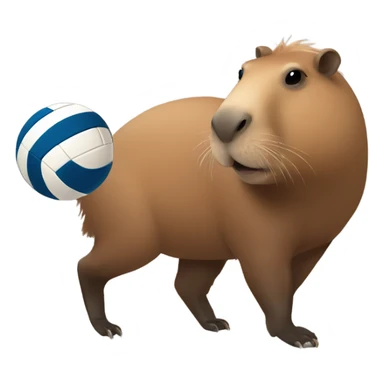 a capybara with a volleyball sticker