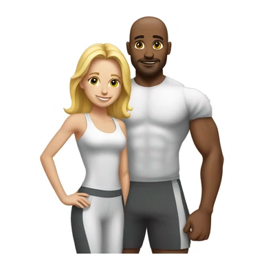 White couple in gym sticker