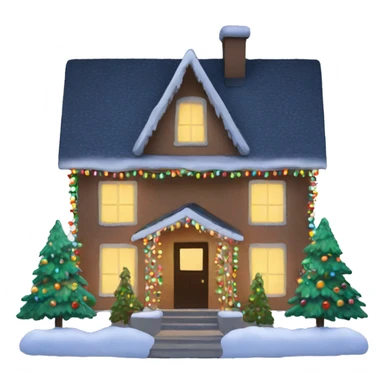 House with Christmas lights  sticker