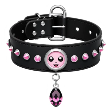 BLACKPINK-inspired gothic choker , no hearts, black and pink, cute, remove background sticker