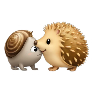 hedgehog and snail kissing sticker