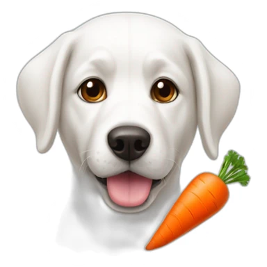 white-dog-carrot sticker