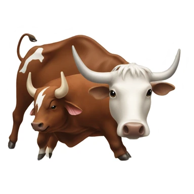 Razorback fighting a longhorn cow  sticker