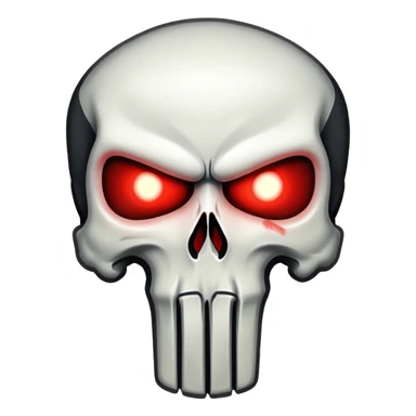 Punisher skull with glowing red eyes sticker