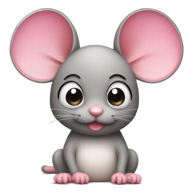Mouse with pink bow in hair and Eyes full of pity sticker