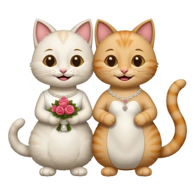 2 happy cats getting married in spain sticker