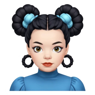 Bjork debut space buns hair 90s sticker