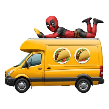Deadpool’s taco Extended length body Sprinter 4500 van high roof delivery truck   sticker