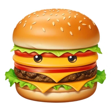 anime burger with eyes sticker