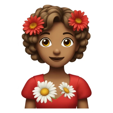 Red Geras girl with a heart sticker