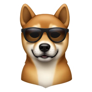 Brown Shiba Inu whit black sunglasses  sticker