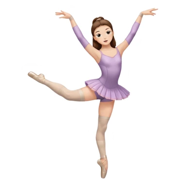 Ballet dancer in just over the knee socks, leotard and long brown hair sticker
