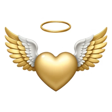 Heart with angel wings and halo sticker