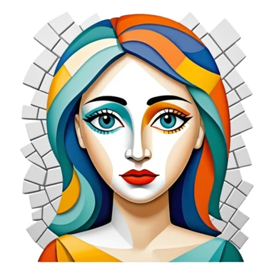 picasso abstract art SPAMi MEAT woman painting sticker