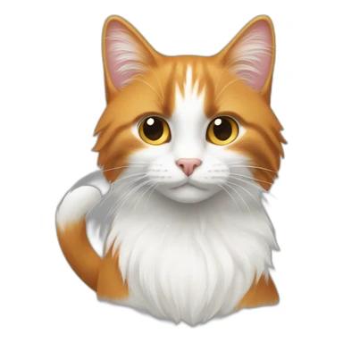 un chat roux et blanc poils long et un chat noir et blanc poils courts sticker