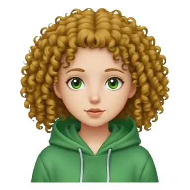 кудрявая девушка в зеленом худи sticker