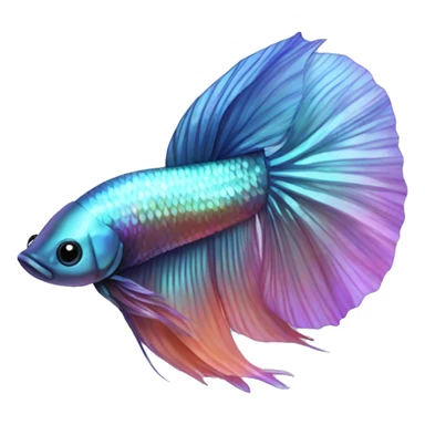 iridescent long fin betta with full tail sticker