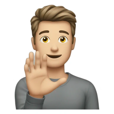 man with home wallpaper on his hand sticker