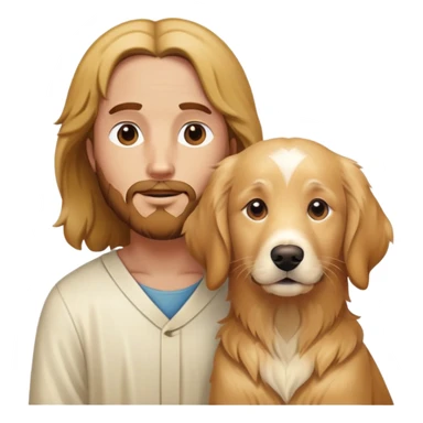  Jesus with 1 golden retrievers. One a brown and the other an all white golden retriever? sticker