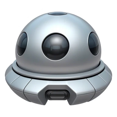 a realistic, spherical spaceship shaped like a ball, with a smooth surface and minimalistic details. Use a plain background. sticker