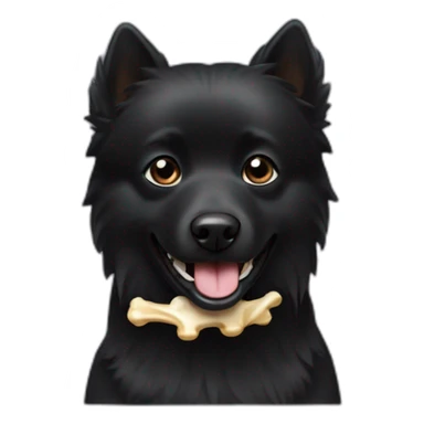 Little black spitz with bones in your mouth sticker