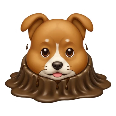 A dog doing a disgusting poo sticker