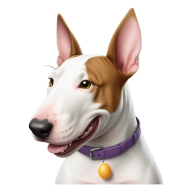 Bull terrier sticking tongue out sticker