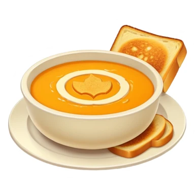 pumpkin soup with sliced grilled cheese on the side sticker
