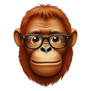 orangutang in glasse sticker