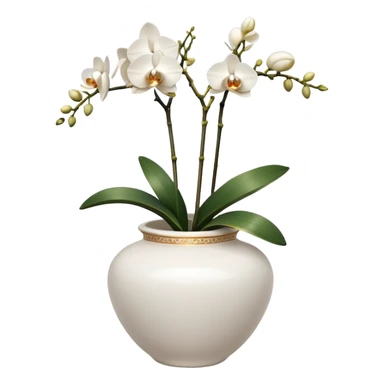 white orchids in white Italy vase  sticker