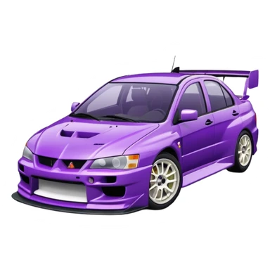 Mitsubishi lancer Evo viii purple and half white  sticker