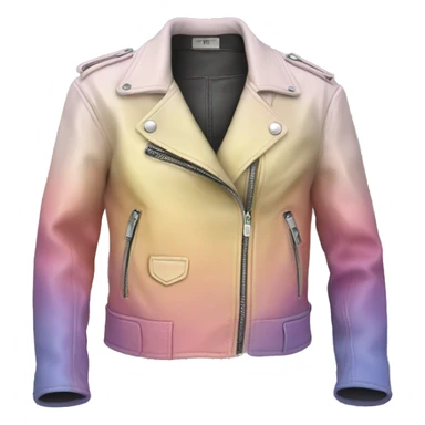 Realistic isolated pastel ombre open fashion leather jacket.. sticker