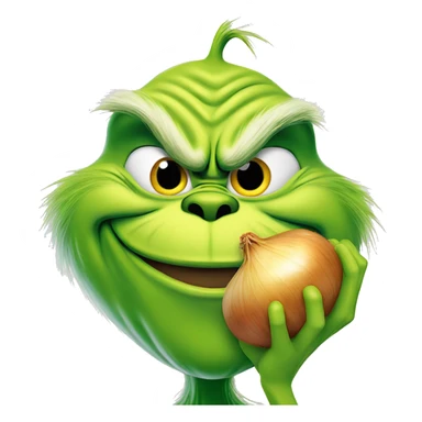 the grinch eating an onion sticker