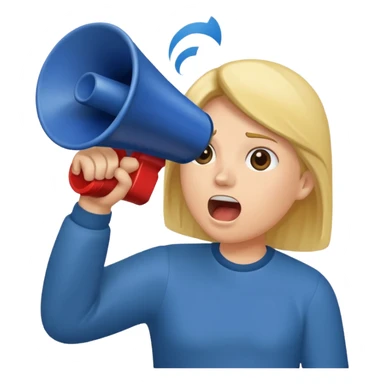  2nd pic yelling into megaphone held in right hand sticker