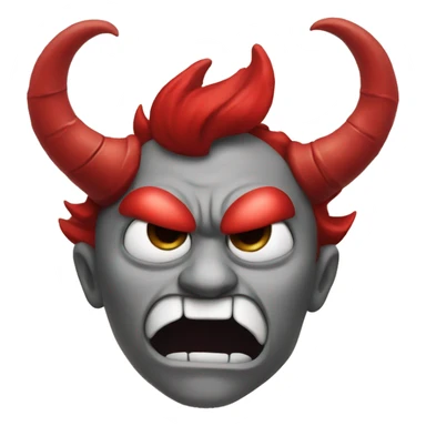 A red heart with demon horns sticker